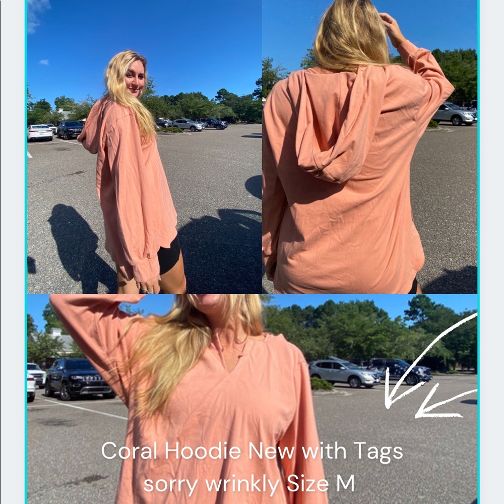 Coral pink hoodie